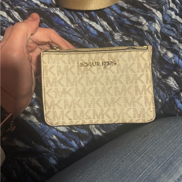 Michael Kors Beige Monogram Wristlet - Picture 1 of 2